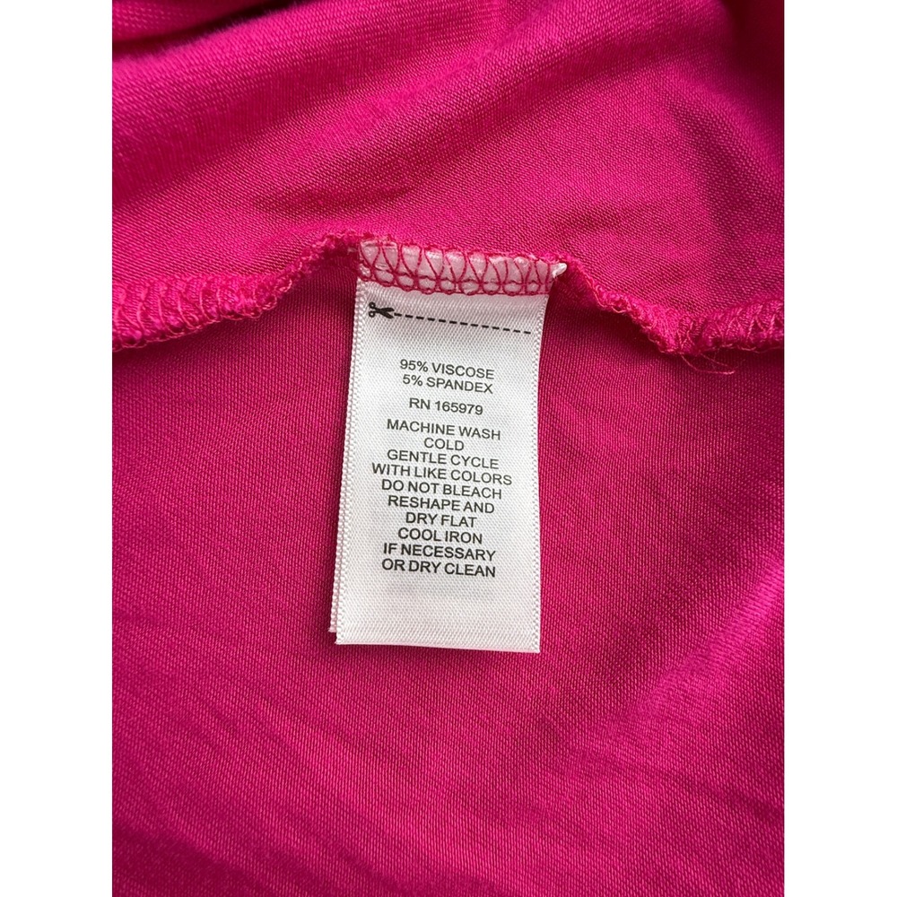Cable & Gauge Hot Pink Sleeveless Tank Plus Size 2X Viscose Blend Flowy Scoop - Picture 4 of 6